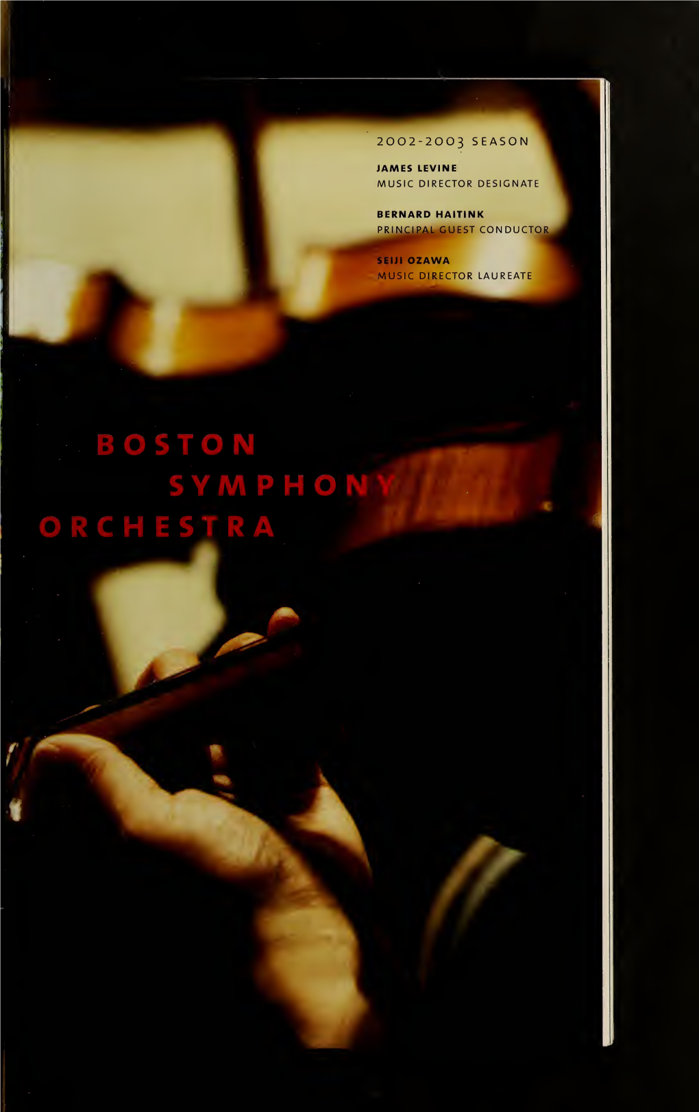 Boston Symphony Orchestra Concert Programs, Season 122, 2002-2003