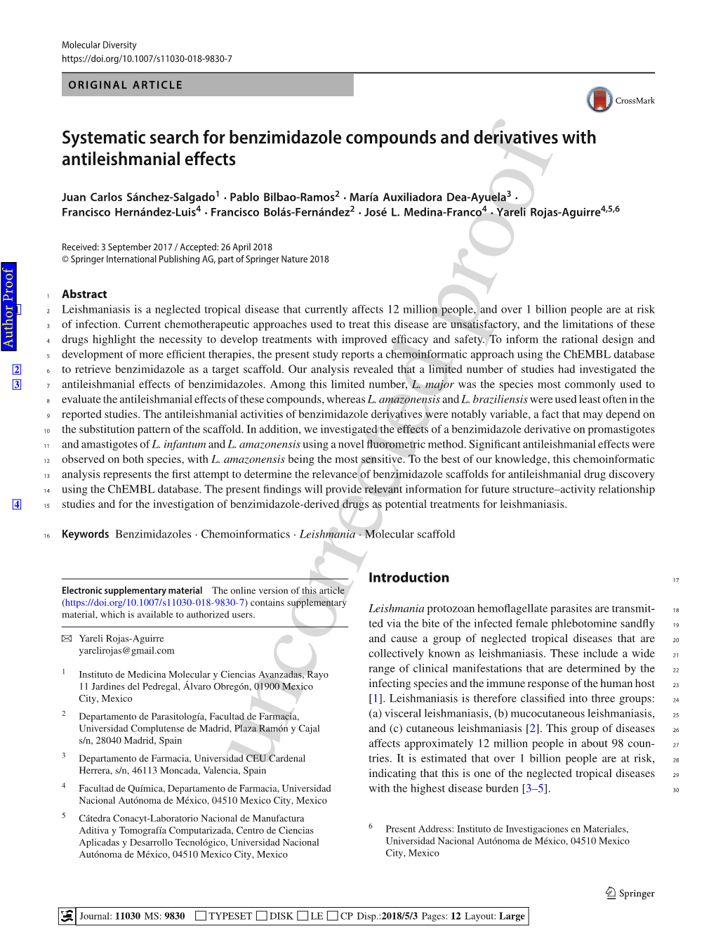 Systematic Search for Benzimidazole Compounds and Derivatives with Antileishmanial Effects