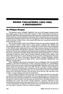 Magda Tagliaferro (1893-1986) a Discography1