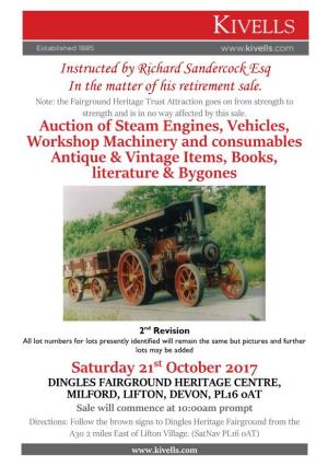Auction of Steam Engines, Vehicles, Workshop Machinery and Consumables Antique & Vintage Items, Books, Literature & Bygones