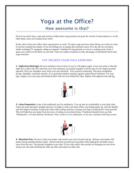 Yoga at the Office? How Awesome Is That?
