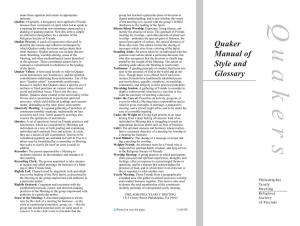 Quaker Manual of Style and Glossary