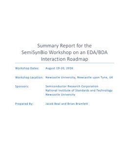 SRC Workshop on EDA/BDA Interaction Roadmap