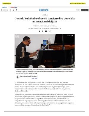 Gonzalo Rubalcaba Ofrecerá Concierto Live Por El Día Internacional Del Jazz