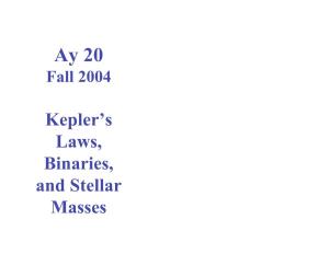 Kepler's Laws, Binaries, and Stellar Masses