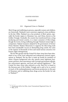 THAILAND 19.1 Organised Crime in Thailand Illicit Drugs and Trafficking