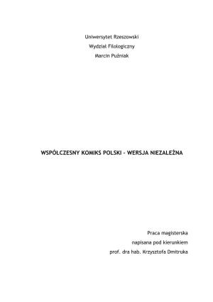 Współczesny Komiks Polski – Wersja Niezależna