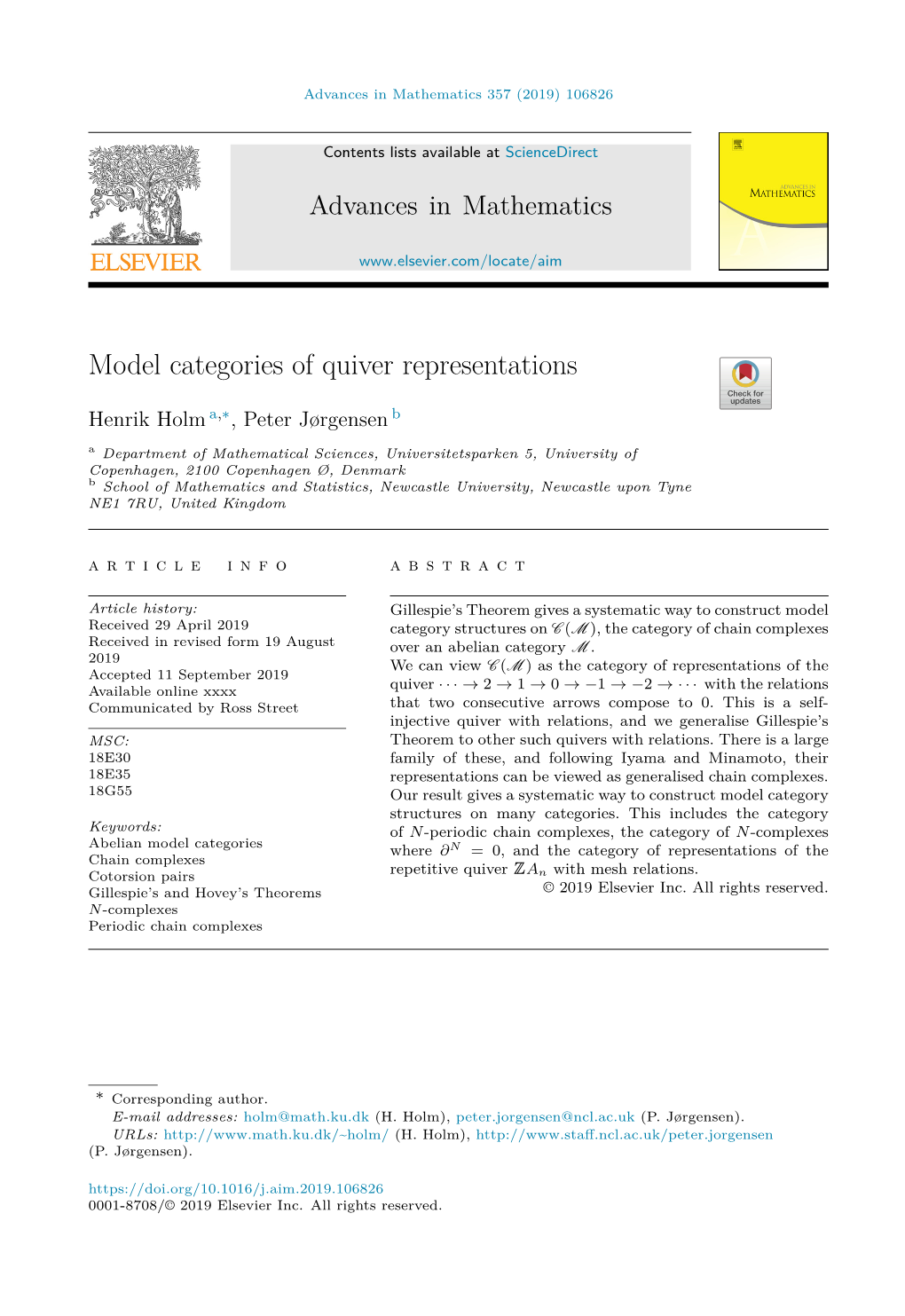 Model Categories of Quiver Representations