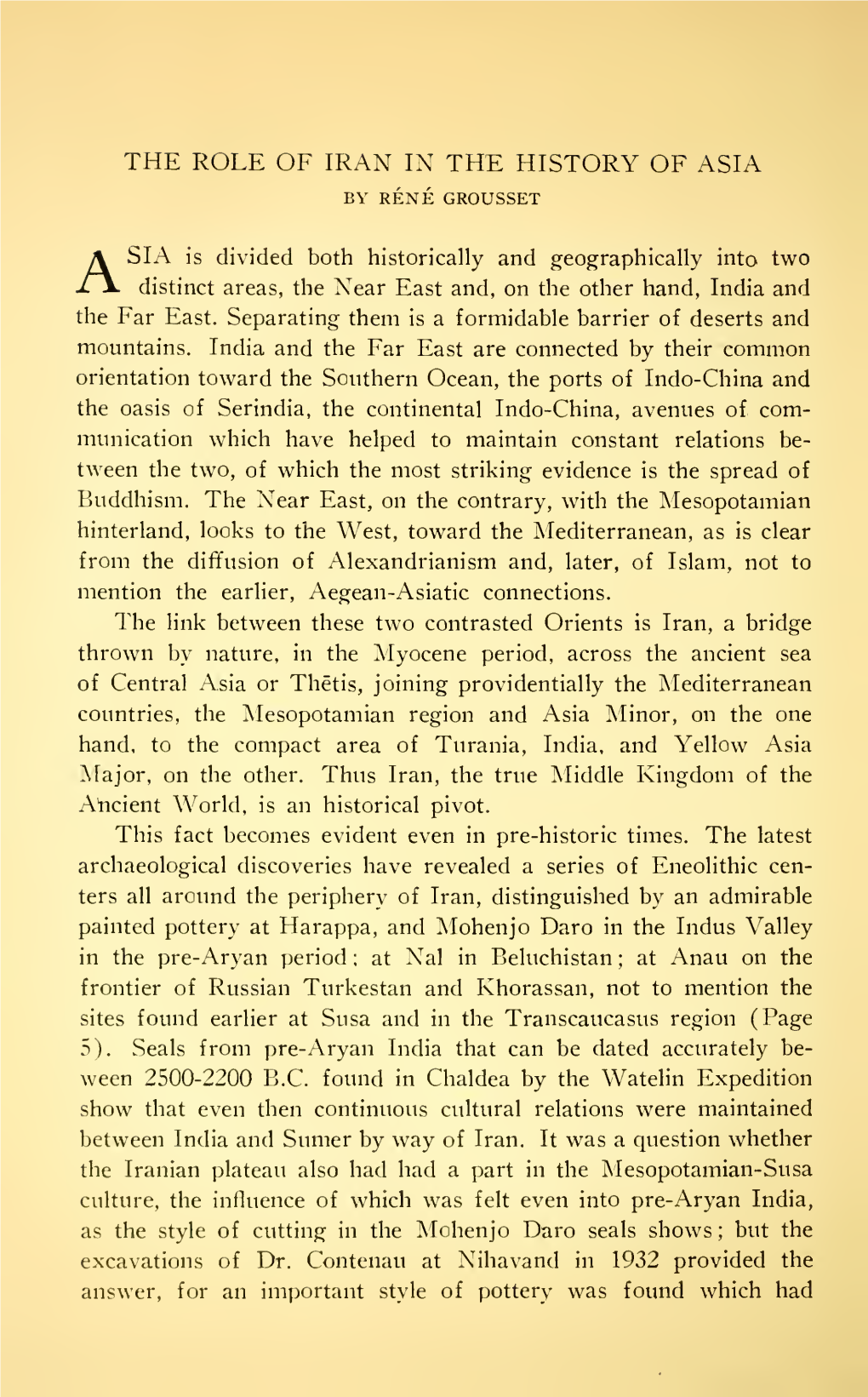 The Role of Iran in the History of Asia