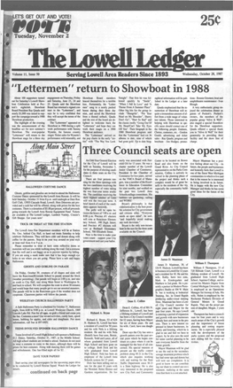 Lettermen" Return to Showboat in 1988 Three Council Seats Are Open