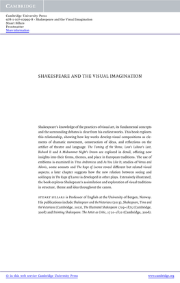 Shakespeare and the Visual Imagination Stuart Sillars Frontmatter More Information