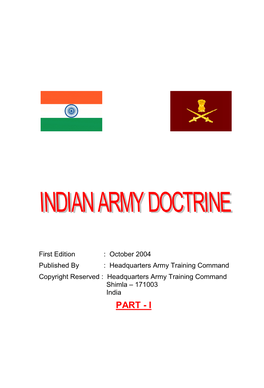 India: Indian Army Doctrine
