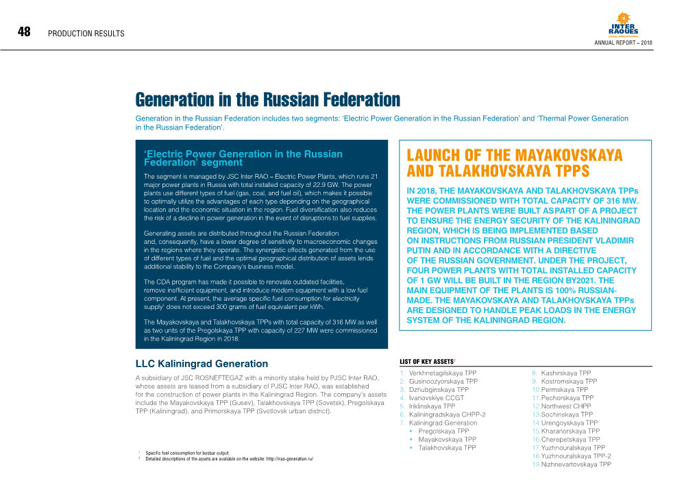 Generation in the Russian Federation
