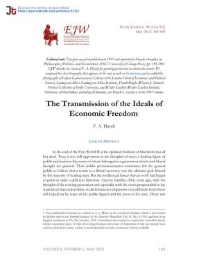 The Transmission of the Ideals of Economic Freedom1