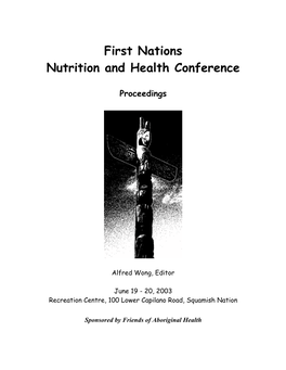 First Nations Nutrition and Health Conference