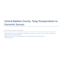 Central Baldwin County: Tying Transportation to Economic Success