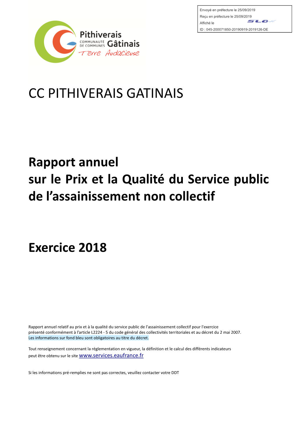 Annexe 2019.126 Approbation RPQS 2018 SPANC