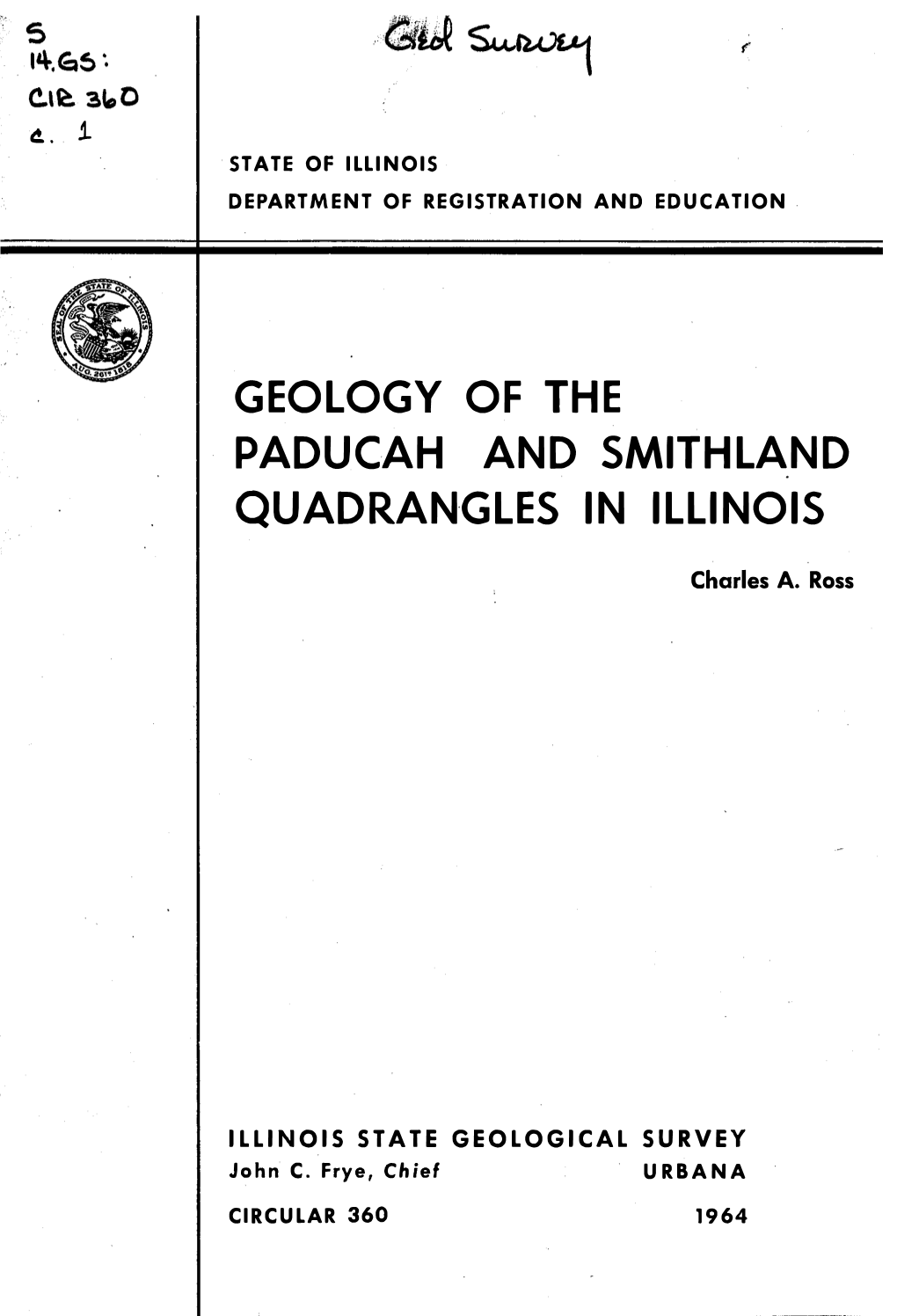 Geology of the Paducah and Smithland Quadrangles in Illinois