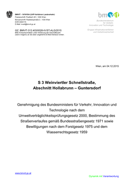 S 3 Weinviertler Schnellstraße, Abschnitt Hollabrunn – Guntersdorf