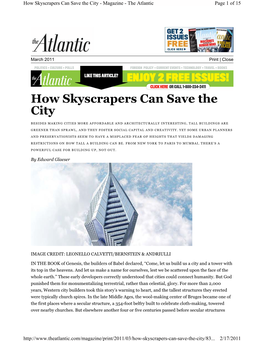 How Skyscrapers Can Save the City - Magazine - the Atlantic Page 1 of 15