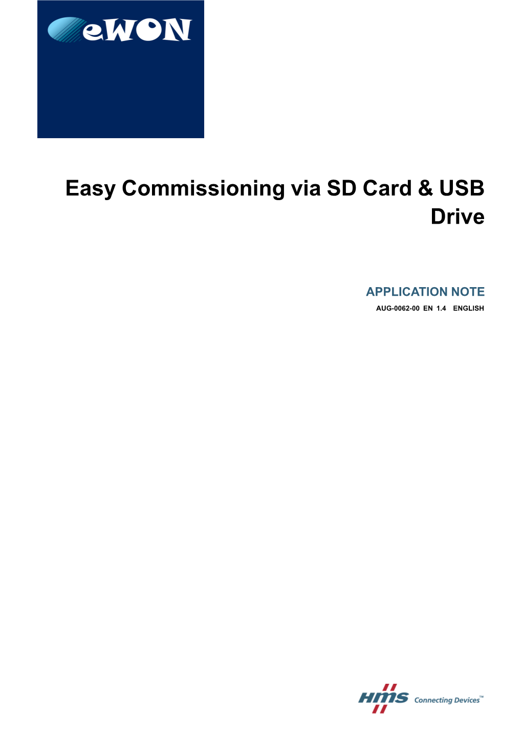 Easy Commissioning Via SD Card & USB Drive