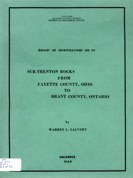 Sub-Trenton Rocks from Fayette County, Ohio to Brant County, Ontario