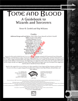 Tome and Blood a Guidebook to Wizards and Sorcerers