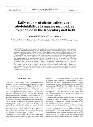 Daily Course of Photosynthesis and Photoinhibition in Marine Macroalgae Investigated in the Laboratory and Field