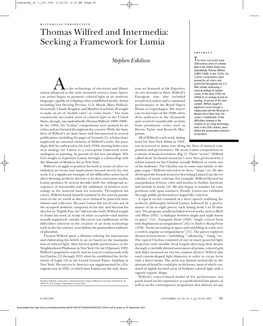 Thomas Wilfred and Intermedia: Seeking a Framework for Lumia