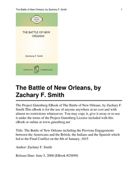 The Battle of New Orleans, by Zachary F