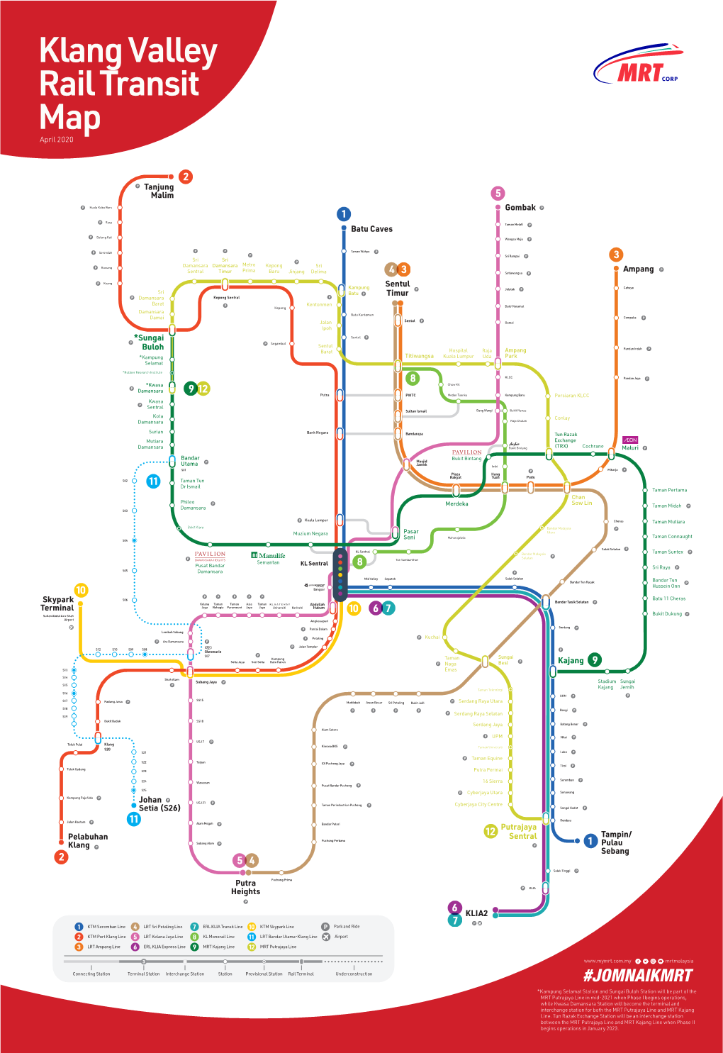 Klang Valley Rail Transit Map Fy2020 Updated Eng 