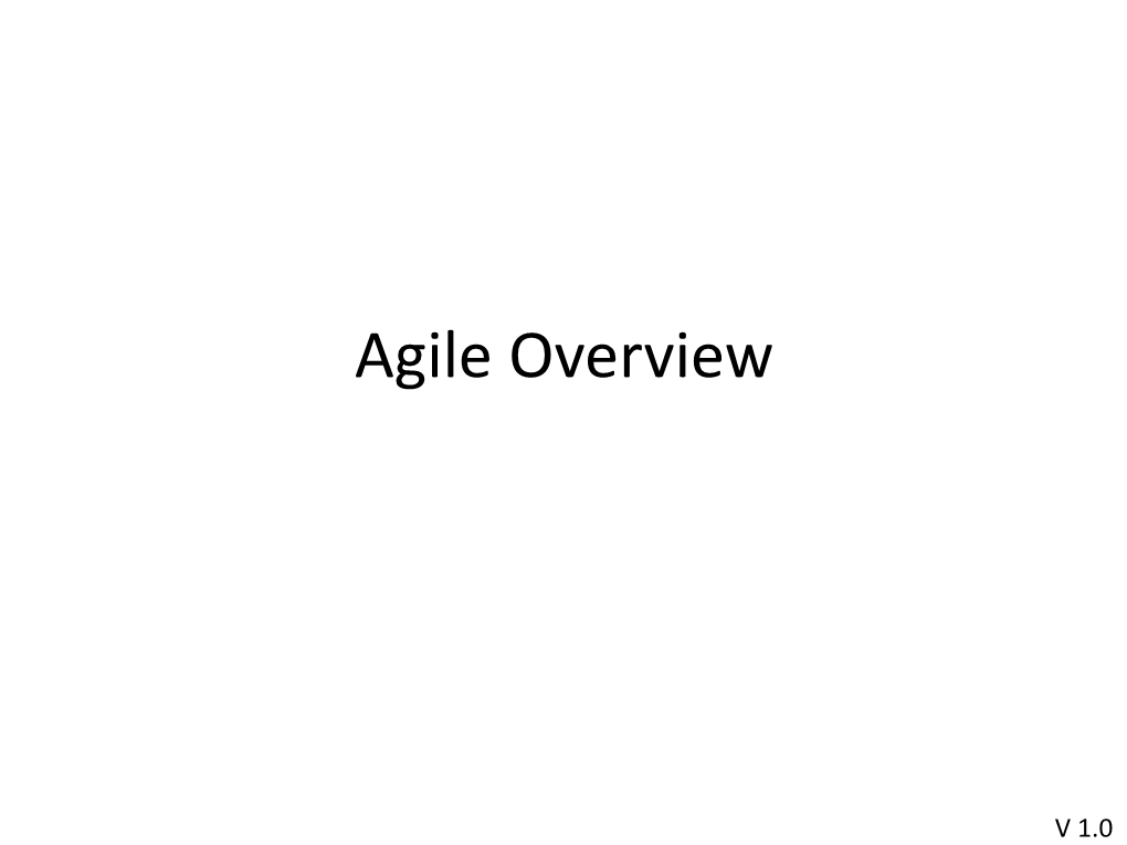 Agile Overview Deck