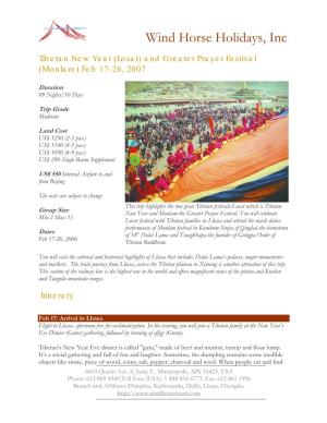 Tibetan New Year ( Losar) and Greater Prayer