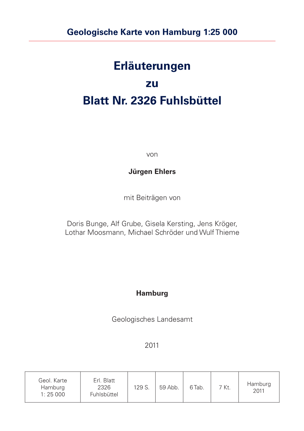 Erläuterungen Zu Blatt Nr. 2326 Fuhlsbüttel