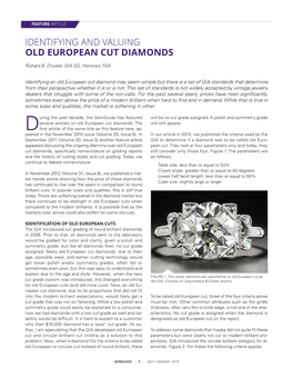 IDENTIFYING and VALUING OLD EUROPEAN CUT DIAMONDS Richard B