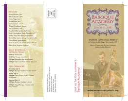 Join Us for This Summer's Baroque a Cadem Y!