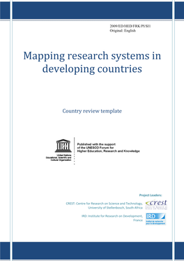 Mapping Research Systems in Developing Countries
