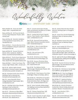 Wonderfully Winter WINTER Event Guide 2019-2020