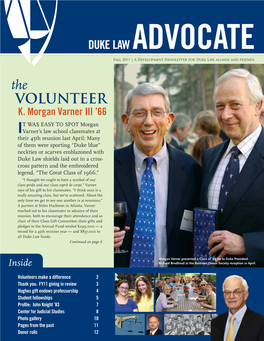 Fall 2011 | a Development Newsletter for Duke Law Alumni and Friends