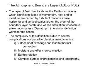 The Atmospheric Boundary Layer (ABL Or PBL)