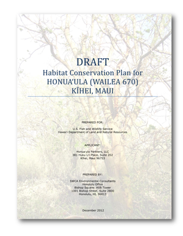 Initial Draft HCP Honuaula