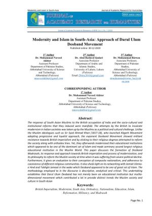 7 Modernity and ... Ulum Deoband Movement.Pdf