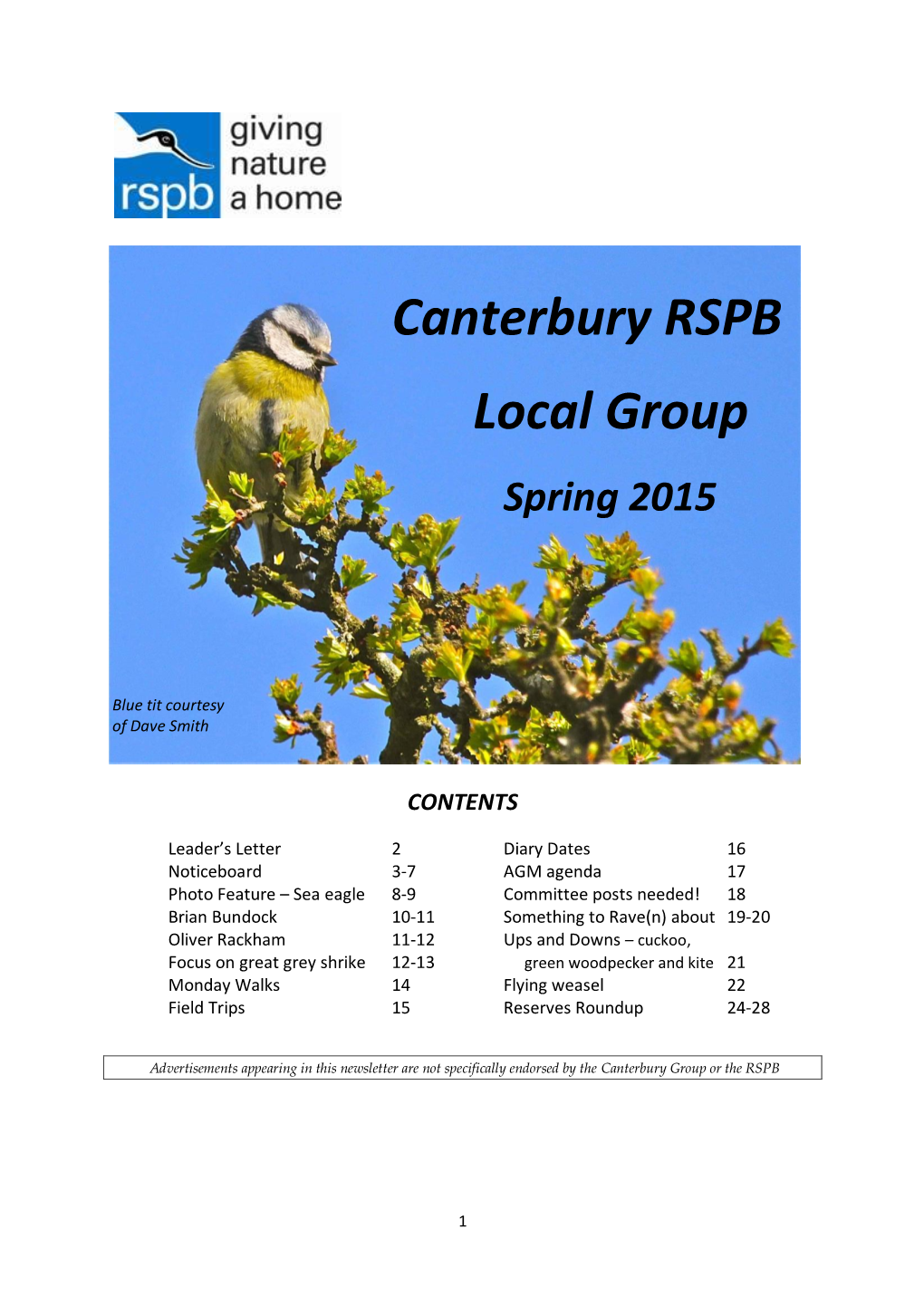 Canterbury RSPB Local Group Spring 2015