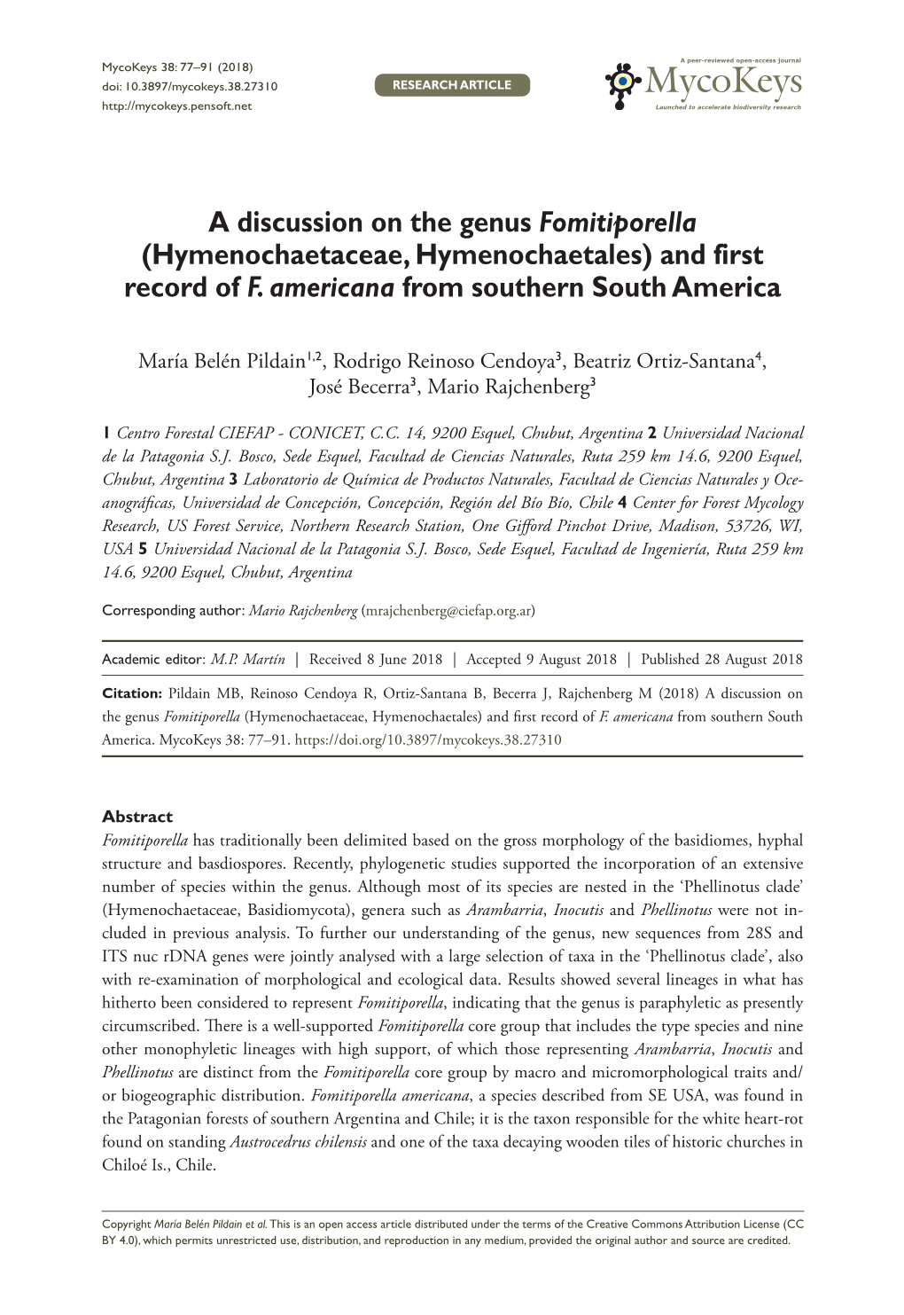 Hymenochaetaceae, Hymenochaetales)