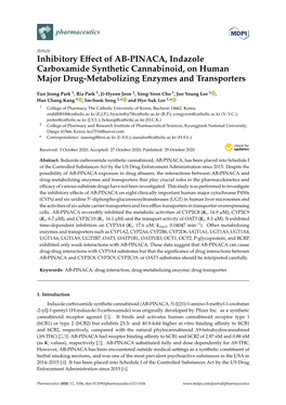 Inhibitory Effect of AB-PINACA, Indazole Carboxamide Synthetic