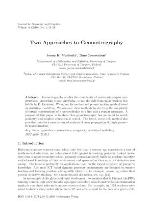 Two Approaches to Geometrography