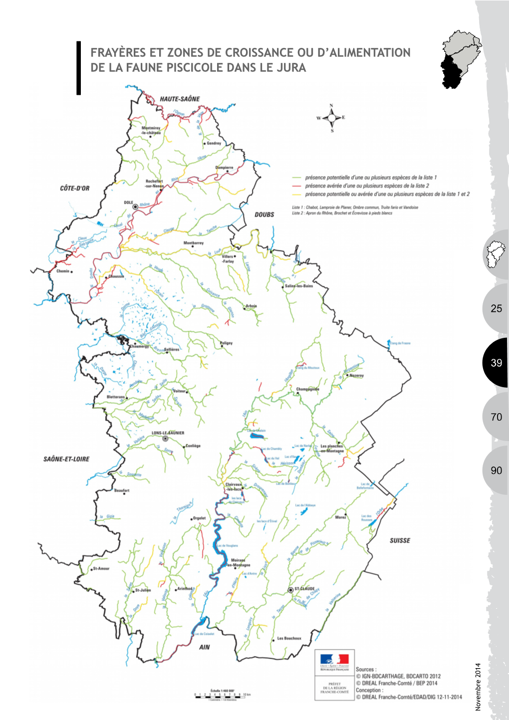 Frayères Et Zones De Croissance Ou D’Alimentation De La Faune Piscicole Dans Le Jura