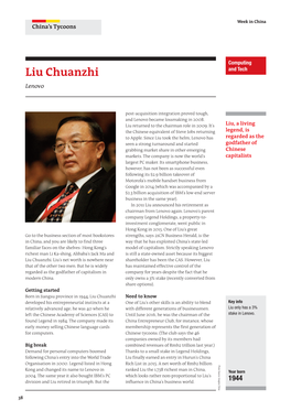 Liu Chuanzhi and Tech Lenovo