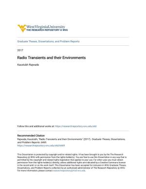 Radio Transients and Their Environments