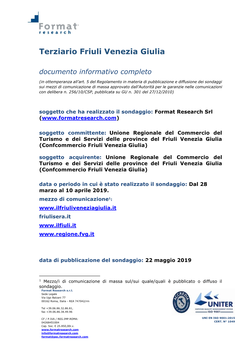 Terziario Friuli Venezia Giulia Documento Informativo Completo